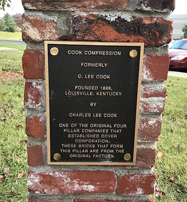 Historical pillar at Jeffersonville facility